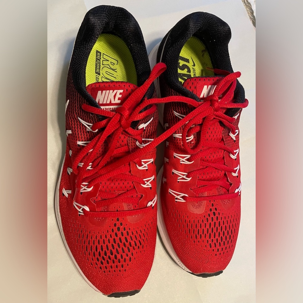 Ladies Nike Red and Black Athletic Sneakers 91/2